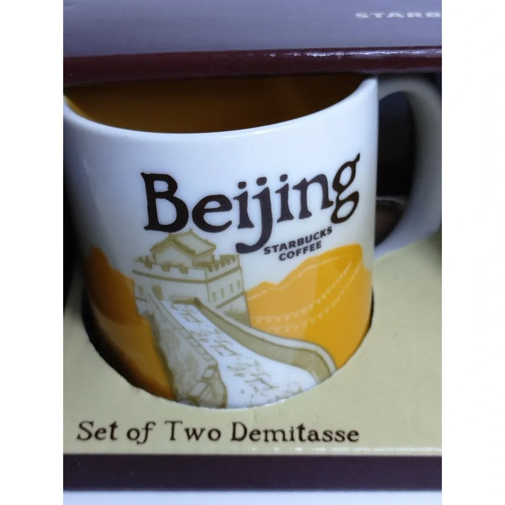 Starbucks Set Of Two China Demitasse Espresso‎ Cups 3 Fl Oz